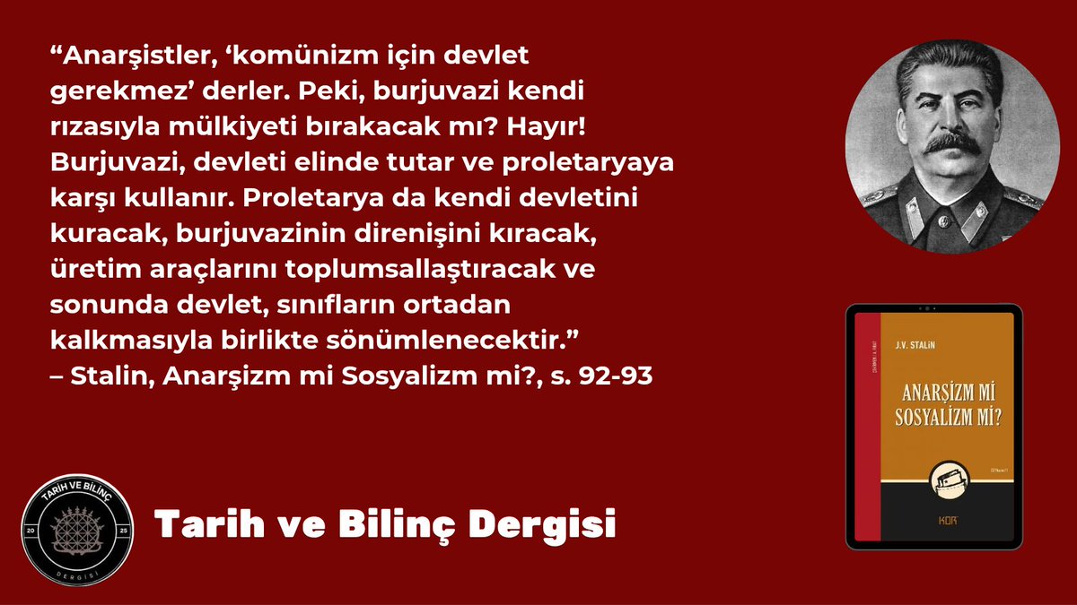 Anarşizm mi Sosyalizm mi ?

Stalin yazıları serisi-4