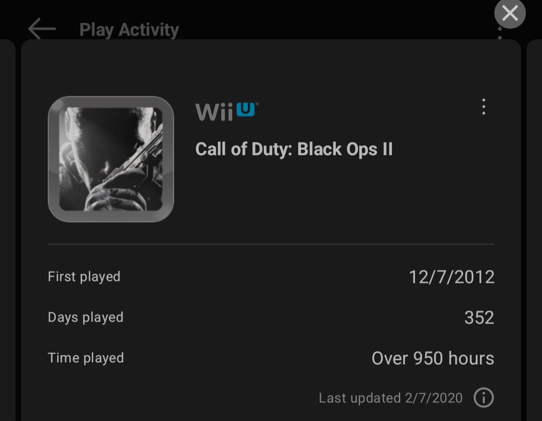 Db1322's tweet image. My WiiU has been in an inoperatable state for a long time so it's nice to be able to finally see how many hours I put into these 4 titles