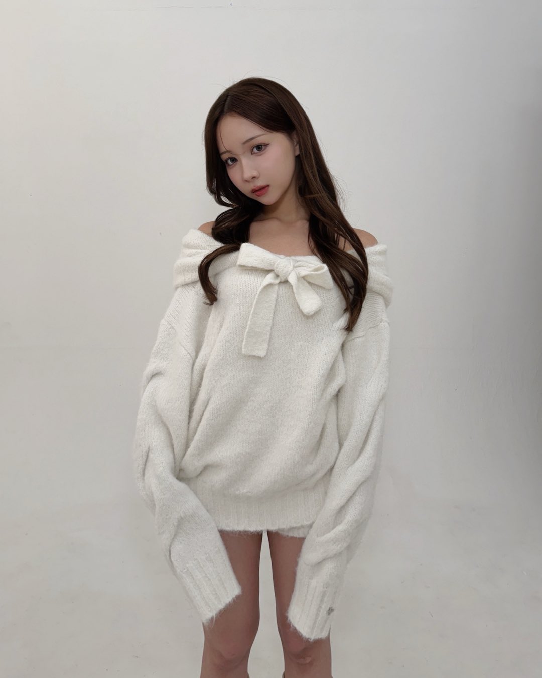 andwang ribbon off shoulder knit set 白 ANDWANG on X: 
