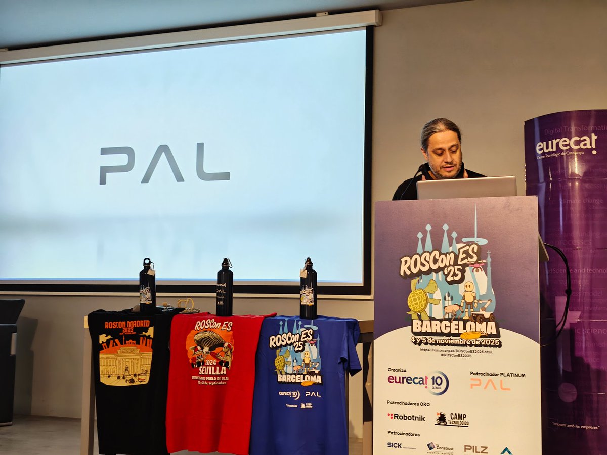 rosconspain's tweet image. 💎 En el opening de esta mañana, @FerroFrancescoE nos recordaba que “lo más importante es la Comunidad” 🤖

Gracias a @PALRobotics, patrocinador PLATINUM de #ROSConES2025, por impulsar el crecimiento de la comunidad #ROS desde #Barcelona hacia el mundo 🌍