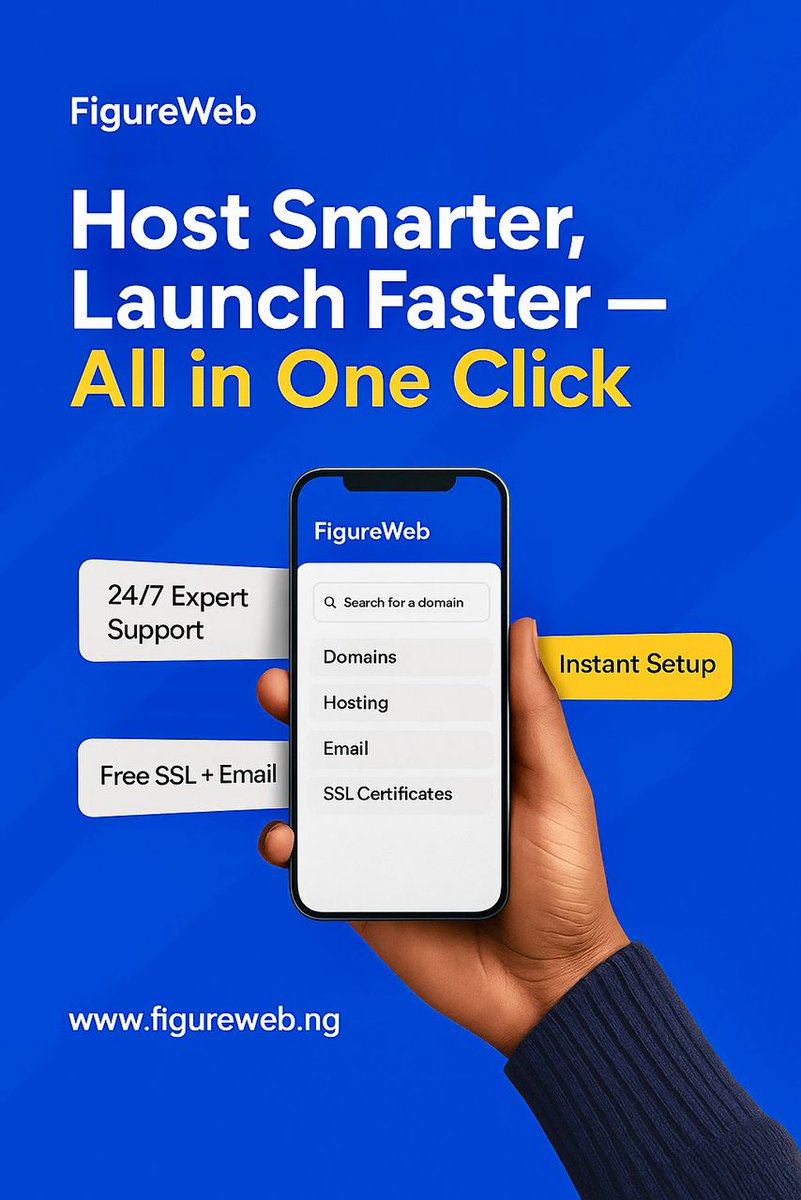 figurewebng's tweet image. Whether it’s your domain, hosting, or SSL, we’ve got everything ready to go instantly.

No waiting. No stress. Just seamless setup and expert support anytime you need it.

Build your digital presence today → figureweb.ng

#FigureWeb #WebHosting #DomainRegistration