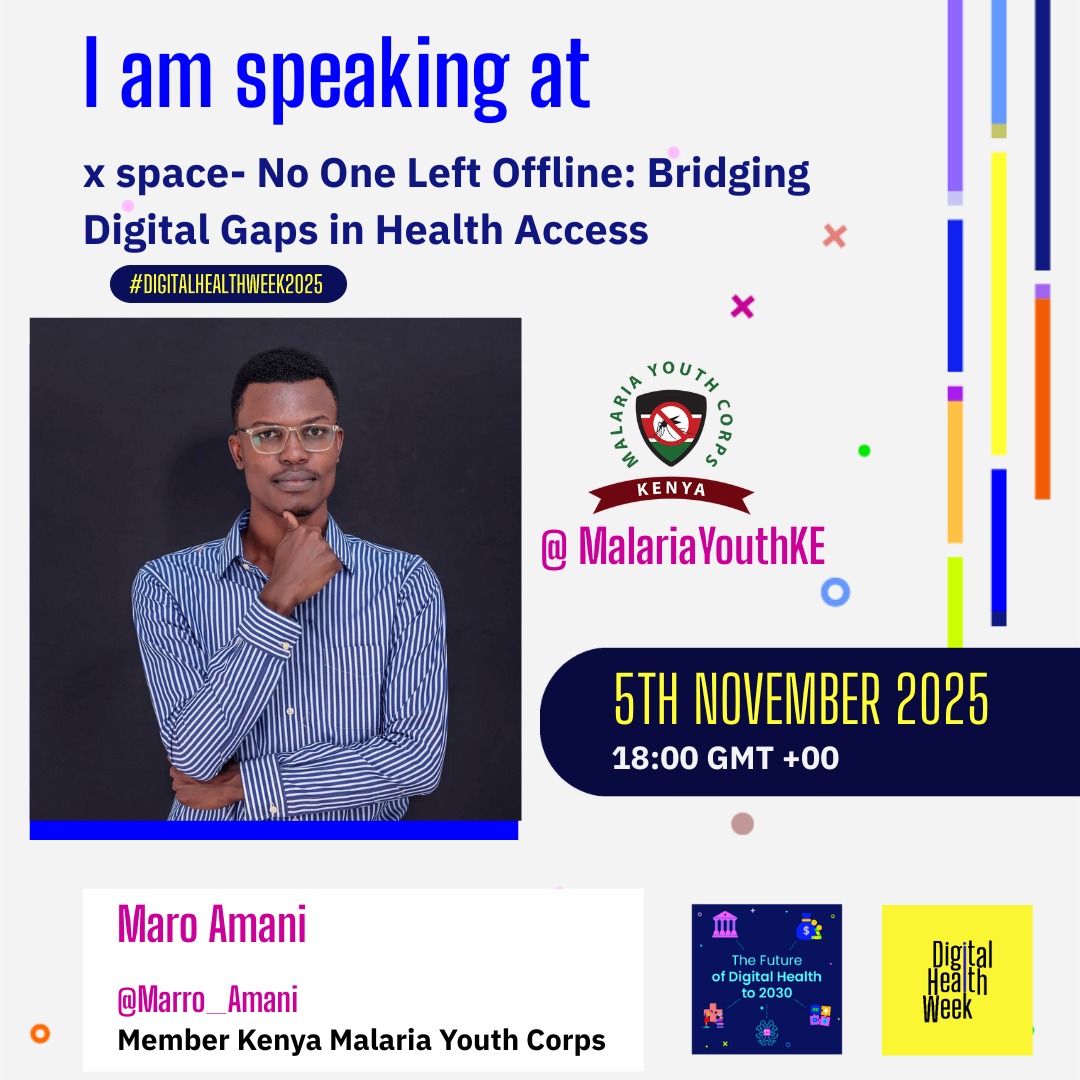 Join the conversation!

Together, let’s ensure that no one is left behind in the digital health revolution.

📅 5th November 2025
🕕 18:00 GMT +00

Meet Calvin and Maro as they dive into this discussion! 

#DigitalHealthWeek2025 #HealthForAll #DigitalInclusion #Kenya #YouthVoices