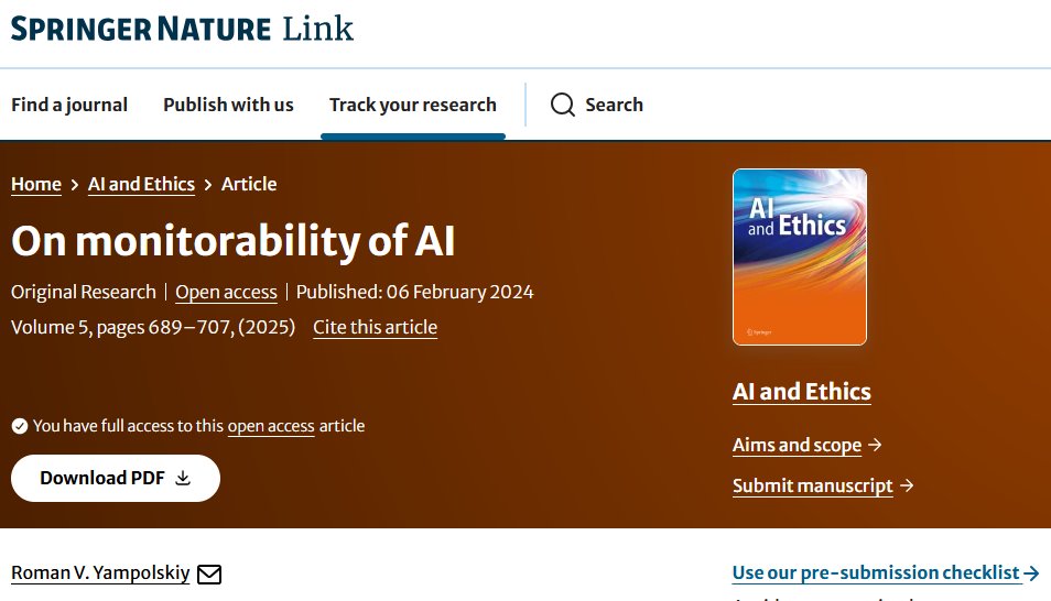 ¿Podemos realmente monitorizar la inteligencia artificial avanzada? #unmonitorability #AI
Desde el ámbito educativo y científico, esta reflexión es particularmente relevante. Confiamos cada vez más en sistemas cuyo funcionamiento no comprendemos totalmente
ravellom.blogspot.com/2025/11/podemo…