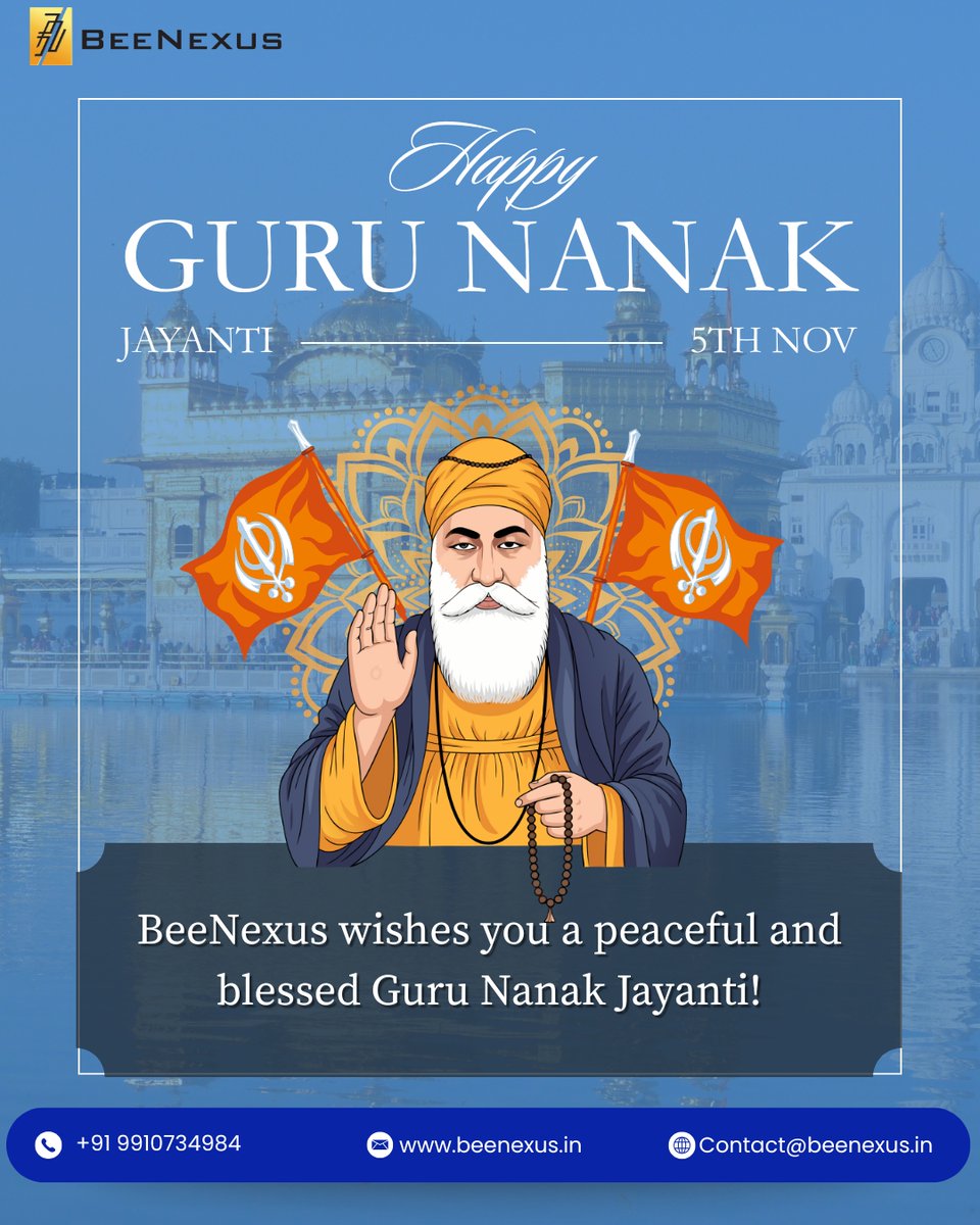 beenexus_in's tweet photo. On this sacred occasion of Gurpurab, BeeNexus extends heartfelt wishes of peace, prosperity, and enlightenment to all.
Happy Guru Nanak Jayanti!

#GuruNanakJayanti #Gurpurab #BeeNexus #exhibitionboothdesign #stall https://t.co/BRC4wgCLPB
