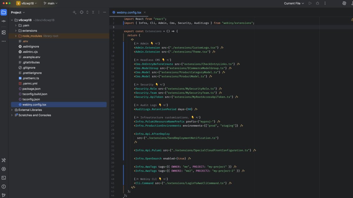WebinyCMS's tweet image. Check out the new webiny.config.tsx in Webiny v6:

Admin, CMS, Security, Infra—all in one place with React components.

Declarative, centralized, and easy to manage.

More updates soon!