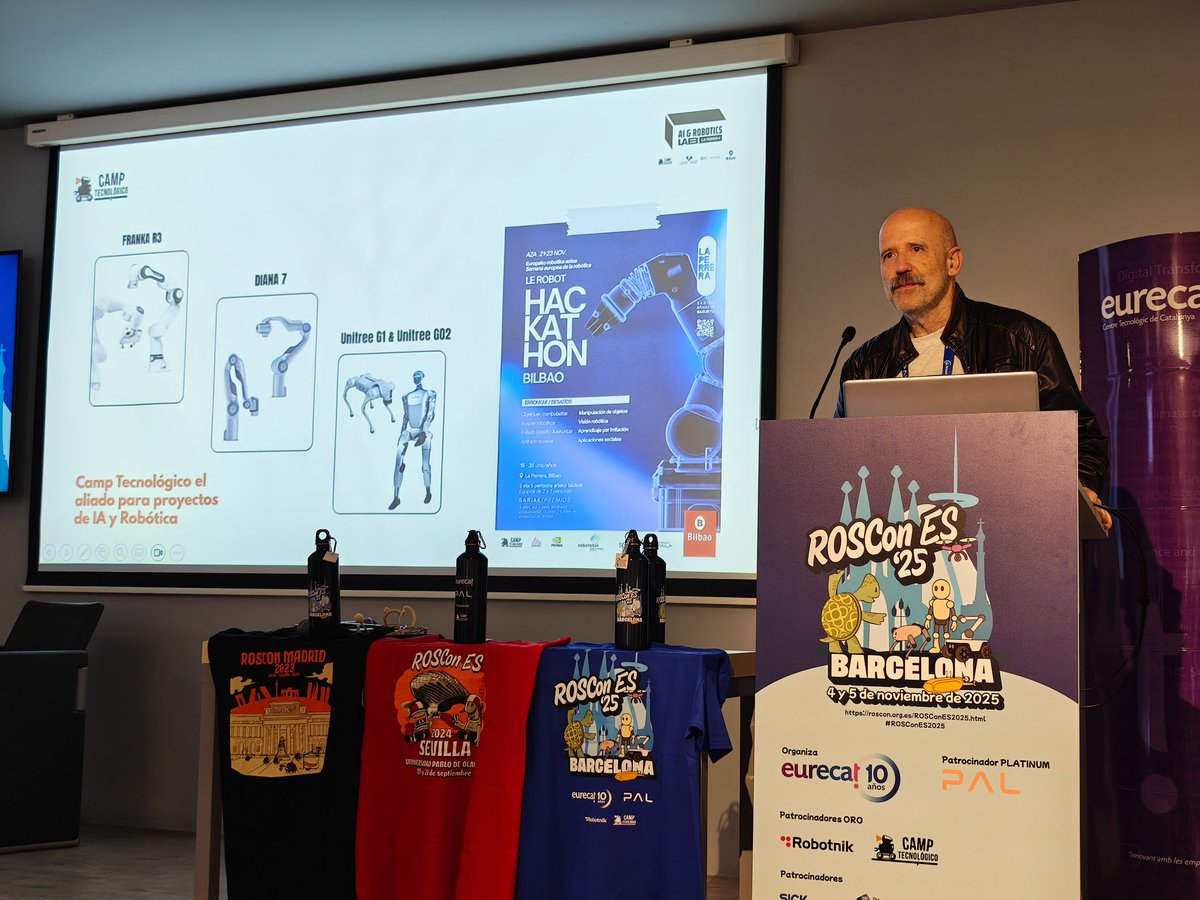 rosconspain's tweet image. 🤖✨ Opening inspirador con @CampTecnologico, impulsando a los jóvenes en el apasionante mundo de la IA y la Robótica y patrocinador ORO de #ROSConES2025. Más sorpresas a la hora de la comida en su stand ✨