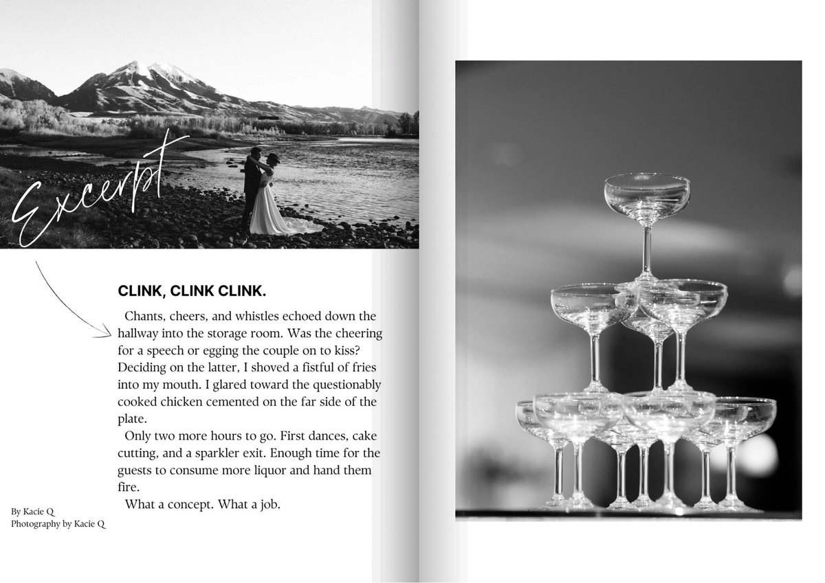 COVER STORY x THE UNHONEYMOONERS x EMILY IN PARIS 

#agentsguide 

📷 Small town photographer 
💛 Promising romance 
🏔️ SW Montana
🍾Champagne-fueled wedding chaos 
💍Diabolical planner and editor-in-chief 

SMALL TOWN FAMOUS now querying

#questpit #WF #R #Q #WritingCommunity