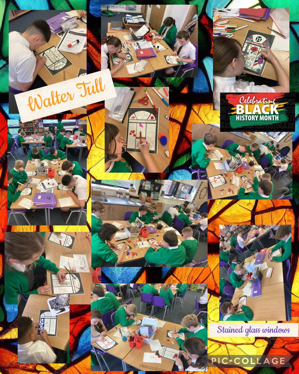 Class 14 began to create a beautiful stained glass window all about Walter Tull. We can’t wait to see their final masterpieces! 💚💛#lscpshistory #lscpsblackhistorymonth #lscpsclass14