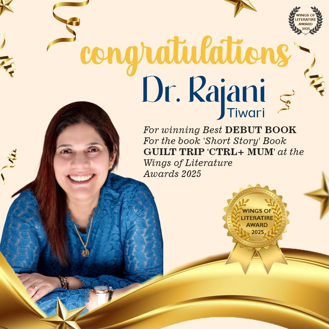 Feeling incredibly grateful and humbled to be recognized with the Best Debut Book Award 2025 at the Wings of Literature Awards for my book “Guilt Trip ‘CTRL+ Mum’.”
This journey has been one of reflection, emotion, and growth — thank you to everyone who’s been part of it.