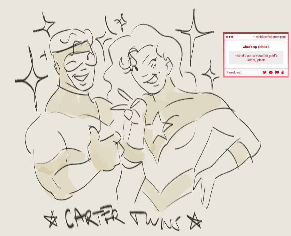 "michelle carter (booster gold’s sister) pleak" -> you get both of them now >:))) i love booster gold