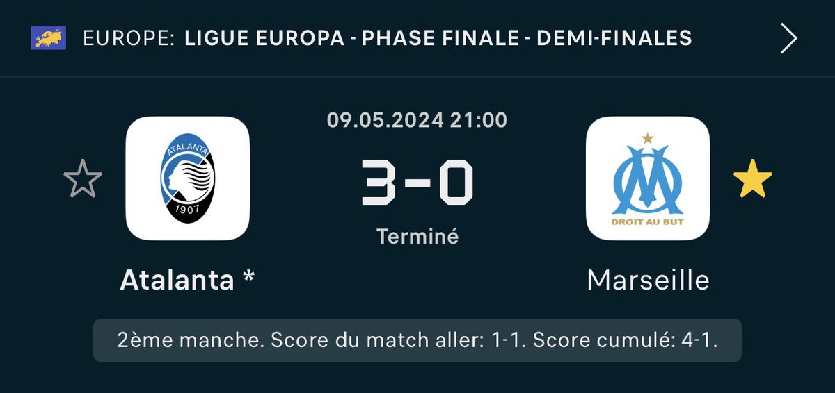VueDuVel's tweet image. Le score et la composition de la dernière confrontation entre l’Atalanta et l’OM! 
L’équipe a bien changé depuis. En espérant que ça suffise. Quels pronostics vous donnez pour ce soir les amis ?🔵⚪️ 

#TeamOM #MercatOM #OM