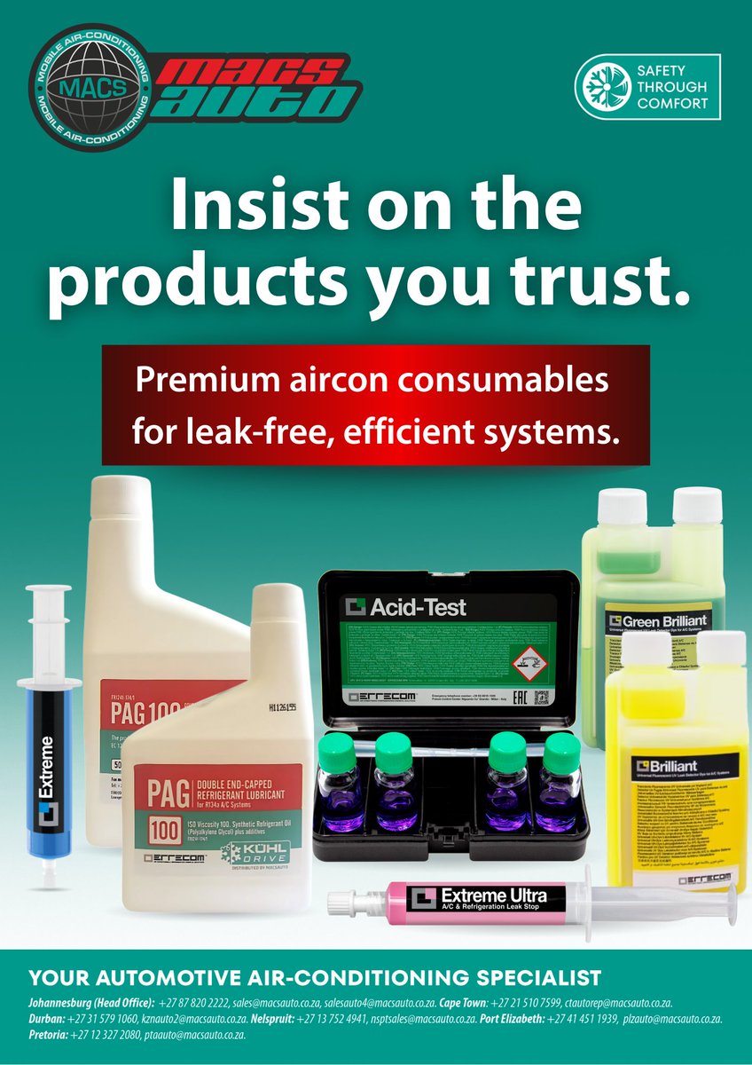 MACS_auto's tweet image. Keep your workshop stocked and your jobs running smoothly.
Shop quality consumables from MACS Auto now!
👉macsauto.co.za/contact-us/

#MACSAuto #AutoConsumables #WorkshopEssentials #AutomotiveAircon