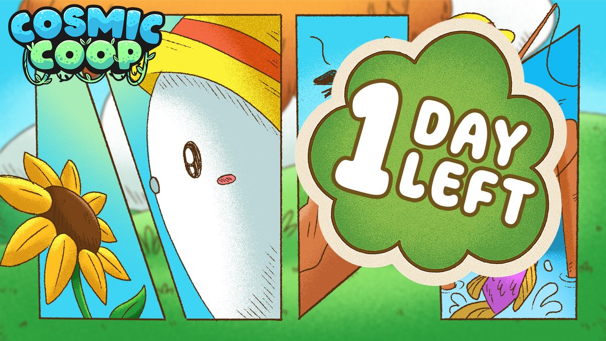 PlayCosmicCoop's tweet image. TOMORROW IS THE DAY!

I cannot believe Cosmic Coop is finally coming out tomorrow. I&apos;m nervous but I hope players will enjoy my creature collecting in a different style.

Sit back, relax, farm, and decorate! Attract all 30 Critterlings :)

#CozyGames #cozygaming #madewithunity