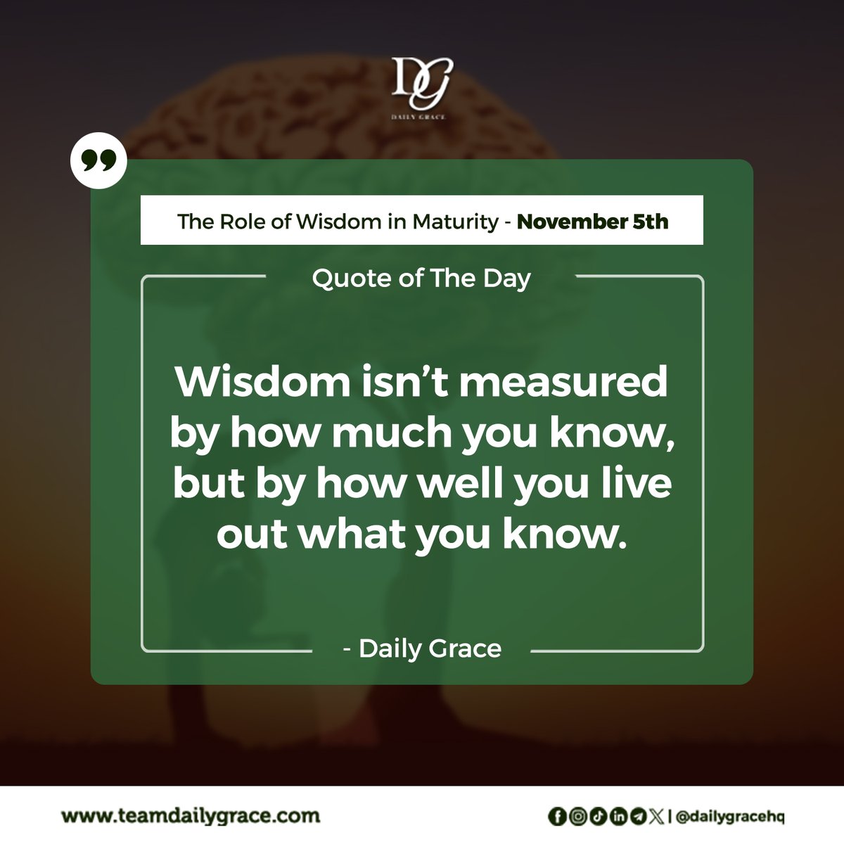 dailygracehq's tweet photo. D.G - Quote of The Day📜📌

Kindly tap the link 👇👇 below to read today's episode

🔗🔗https://t.co/93SEGhu0b9

#Maturity #DailyGrace #November #InspiringChange #EverydaywithGrace #TeamDailyGrace #Wisdom #PersonalGrowth #LifeLessons https://t.co/ss8MsxVg6N
