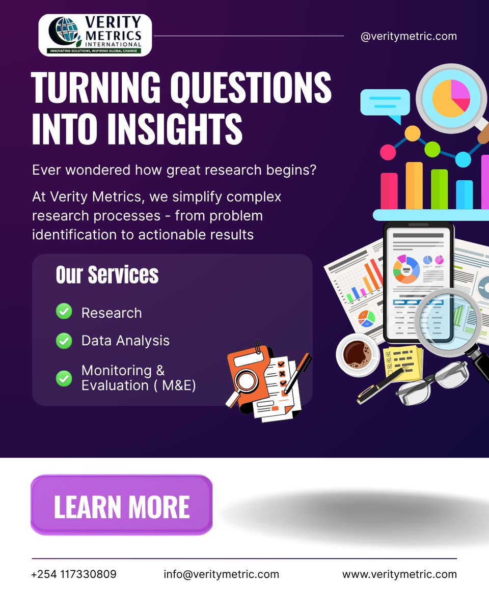 VerityMetrics's tweet image. Good research doesn’t just find answers — it asks the right questions. Let Verity Metrics guide your next research project. 💡
#ResearchSimplified #VerityMetrics #DataToDecisions #ResearchSolutions #KnowledgeMatters