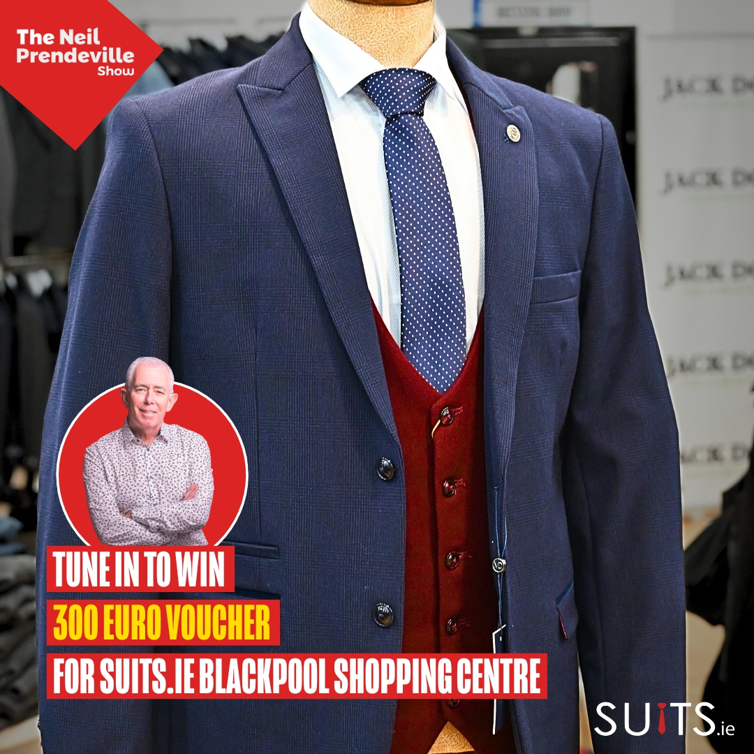 CorksRedFM's tweet image. Listen to The Neil Prendeville Show this week to WIN a €300 voucher for Suits in Blackpool Shopping Centre