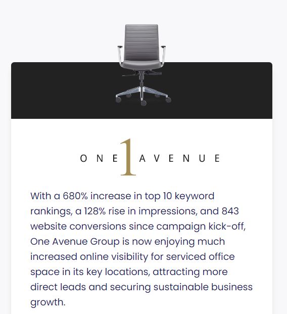 🚀 In just 5 months, this award-winning office space provider achieved:
🔹 232% increase in impressions
🔹 74% more organic traffic
🔹 318 Page 1 Google rankings
🔹 843 website conversions
📈 Full story:
ow.ly/WhXj50XevbR
#SEOResults #DigitalMarketing #OfficeSpaceMarketing