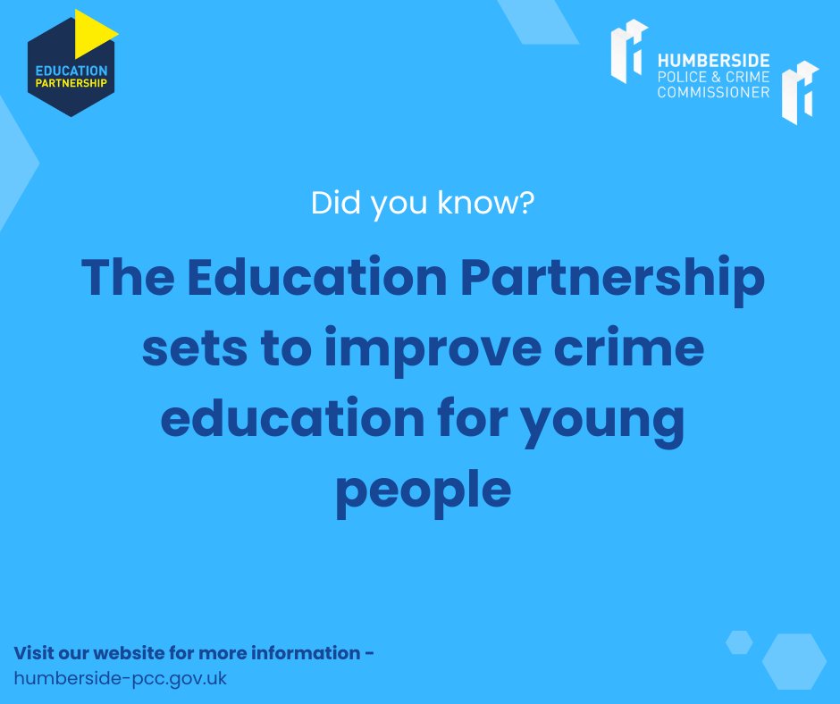 The PCC’s Police &amp; Crime Plan has committed to the introduction of a new partnership to improve crime education, by bringing partners involved in safeguarding, education, public health and early intervention, together. 

For more information, please visit ow.ly/9Uxi50XlKwF