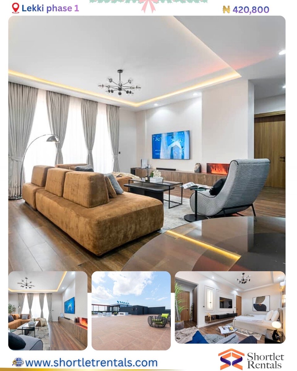 shortletrentals's tweet image. Every Great Year Deserves a Soft Ending.
Wrap up 2025 where peace meets premium.

Swipe to see what your December could look like.

DM to Book!

#shortletrentals  #DecemberVibes  
#FestiveSeason  
#EndOfYearEnergy  
#HolidayMood  
#DecemberInNigeria  
#YearEndVibes