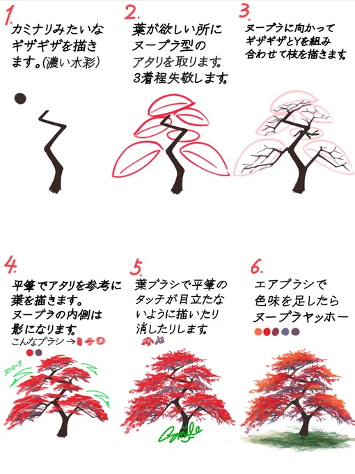 紅葉を描く時の解説です💡 