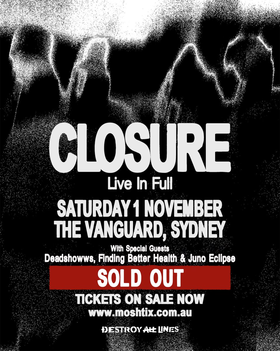 Sydney, that was the most amazing show of our lives. Thank you so much to our friends in <a href="/deadshowws/">Deadshowws</a>, @findingbetterhealth and @junoeclipse666 for sharing it with us. Thank you so much for all of your love and support. We can’t wait to see you soon x