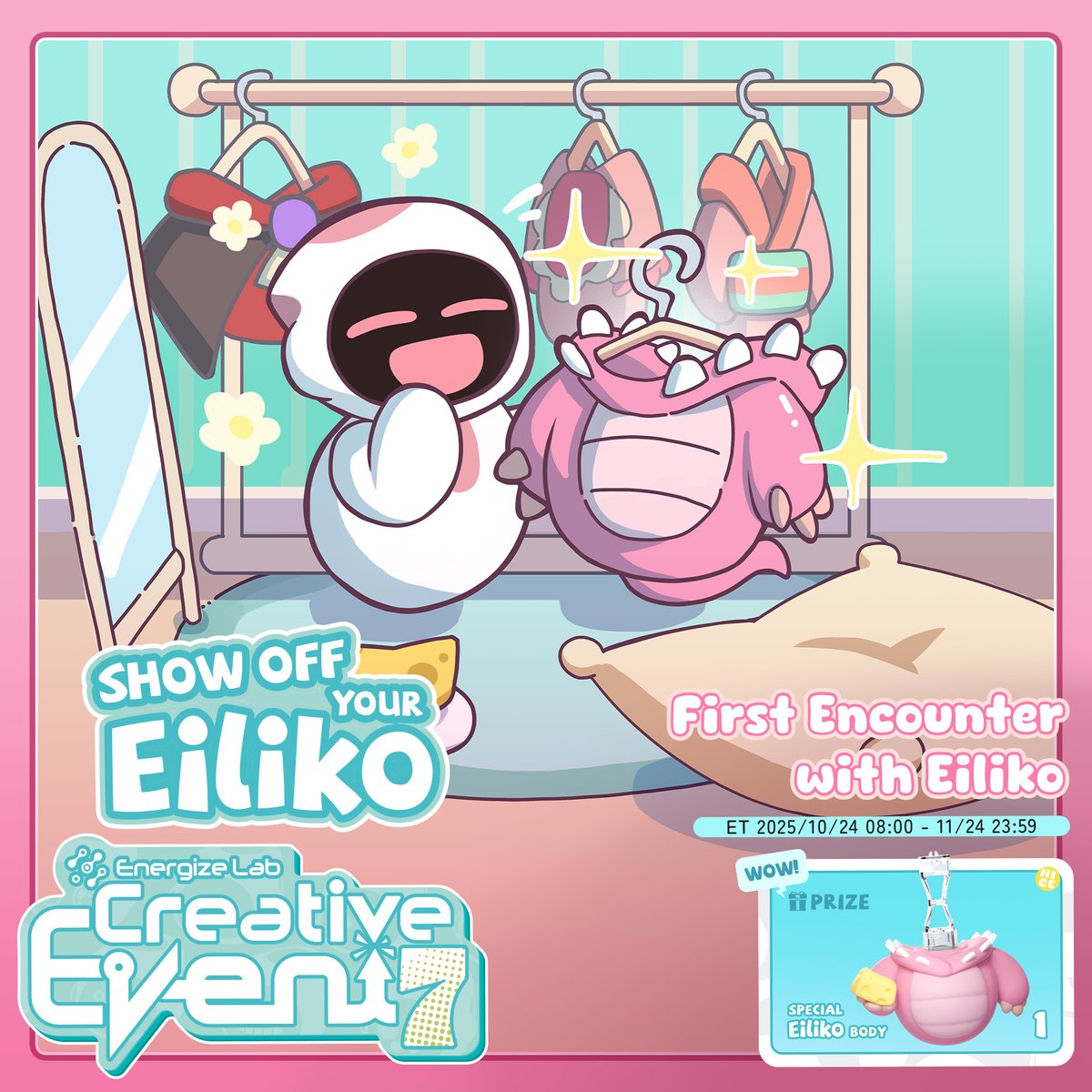 EnergizeLab's tweet image. 🌸Our E-vent is still going! So many stories have already touched our hearts—each one feels like a little postcard from real life, full of warmth between you and your tiny bot buddy. 💕
It’s not too late to share your own moment with Eiliko! Post with #MeetEiliko by Nov 24th.