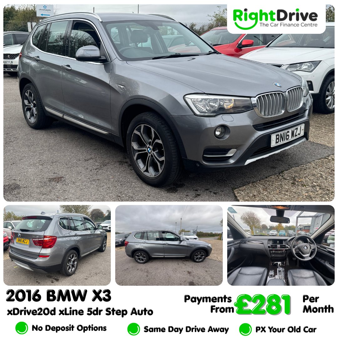 RightDrive_Cars's tweet photo. 🚗 JUST ARRIVED - 2016 BMW X3 xDrive20d xLine 5dr Step Auto From £283 Per Month
✅ £0 Deposit Options
✅ All Credit Histories Considered
✅ Part Exchange Your Old Car
✅ Drive Away or Delivery Available
🔎 Apply Online - https://t.co/14XFA8vo73 https://t.co/XfoJGsu62X https://t.co/lS8JXYXG6o