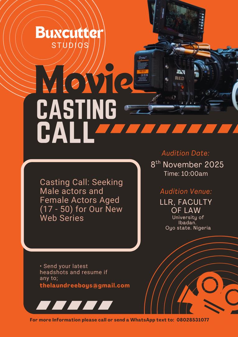 shellosmedia's tweet image. Casting Call for actors in Ibadan 

Tag an actor you know 

Share 

#shellos
#shellosmedia