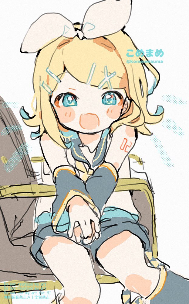 鏡音リン 「ゆるゆるリンちゃん」|こめまめ🍙のイラスト