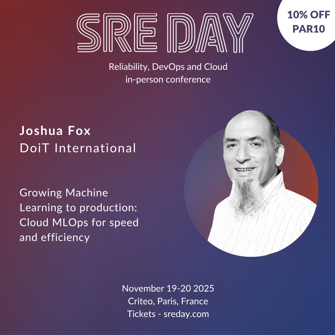 I'll be speaking at SREday Paris,  Nov 20.
Join me:  sreday.com/2025-paris-q4/…
Code PAR10 for 10% off!
<a href="/doitint/">DoiT</a> <a href="/sreday_com/">SREday</a> <a href="/googledevs/">Google for Developers</a>