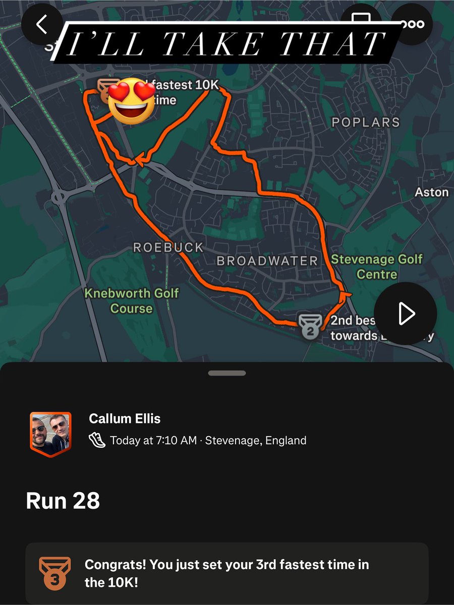 10KM in the bank this morning. Only another 30KM to introduce prior to the marathon! 

Little steps, creates big changes ! 

However you can make a big change to many people’s lives ! 

justgiving.com/page/callum-el…

<a href="/HitchinTownFC/">Hitchin Town FC</a> <a href="/HitchinTownWFC/">Hitchin Town Women FC</a>