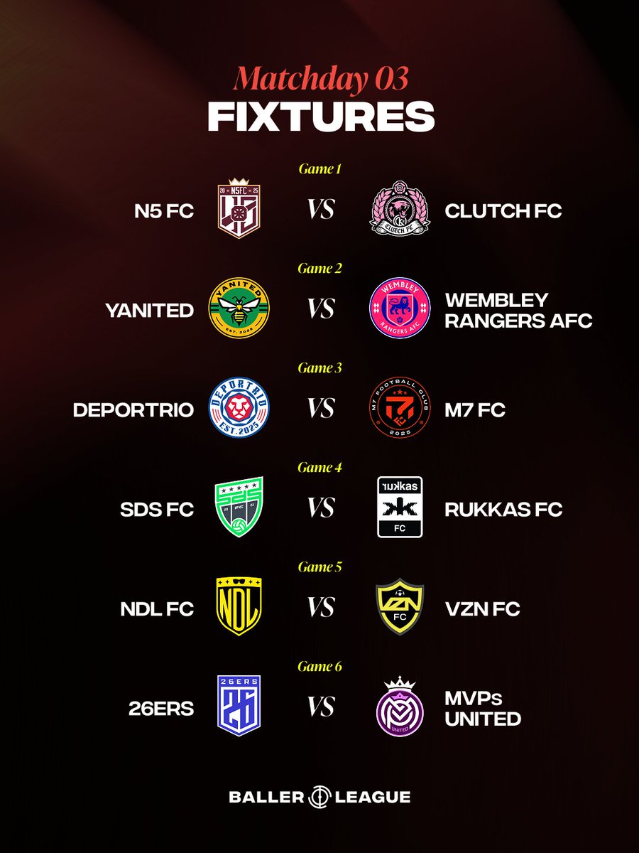 BallerLeagueHQ's tweet photo. MATCHDAY 3 LOADING...

Pull up on Monday if you know ball. I don't make the rules 👇 https://t.co/iXNraJf9iS