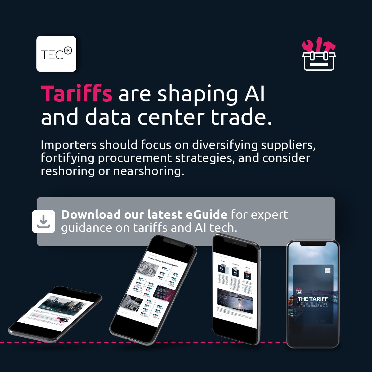 🤖 Tariffs are rewriting the rules for US data centers.
AI and data center demand is surging, but so are the costs.

📘 See how tariffs are reshaping AI supply chains and buildouts with our latest eGuide: eu1.hubs.ly/H0ph_Dm0