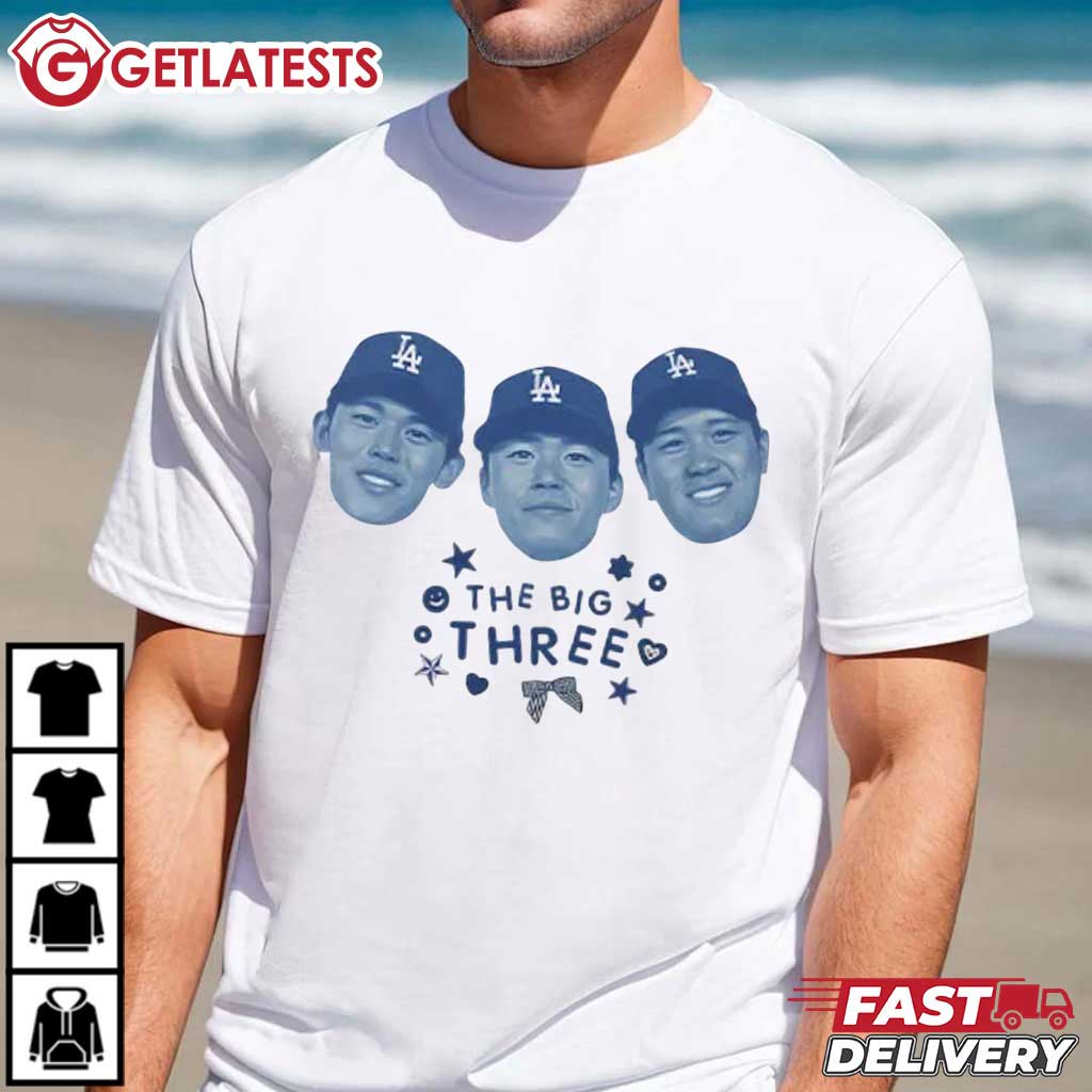 MichelleWa55181's tweet image. Ohtani Yamamoto Sasaki The Big Three Los Angeles Dodgers T-Shirt #TheBigThree #LosAngelesDodgers #Getlatests getlatests.com/product/ohtani…