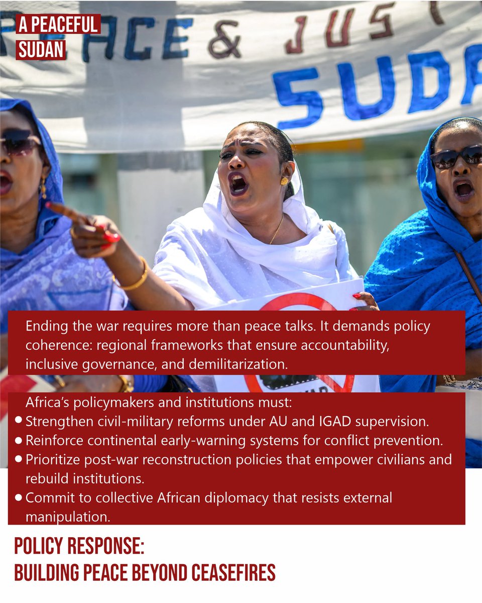LetsTalkPolicy_'s tweet image. What Must Change? Policy responses must focus on civilian protection, humanitarian access, and accountability for mass atrocities. Silence sustains violence.

#Sudanwar #PeaceinSudan #AfPC