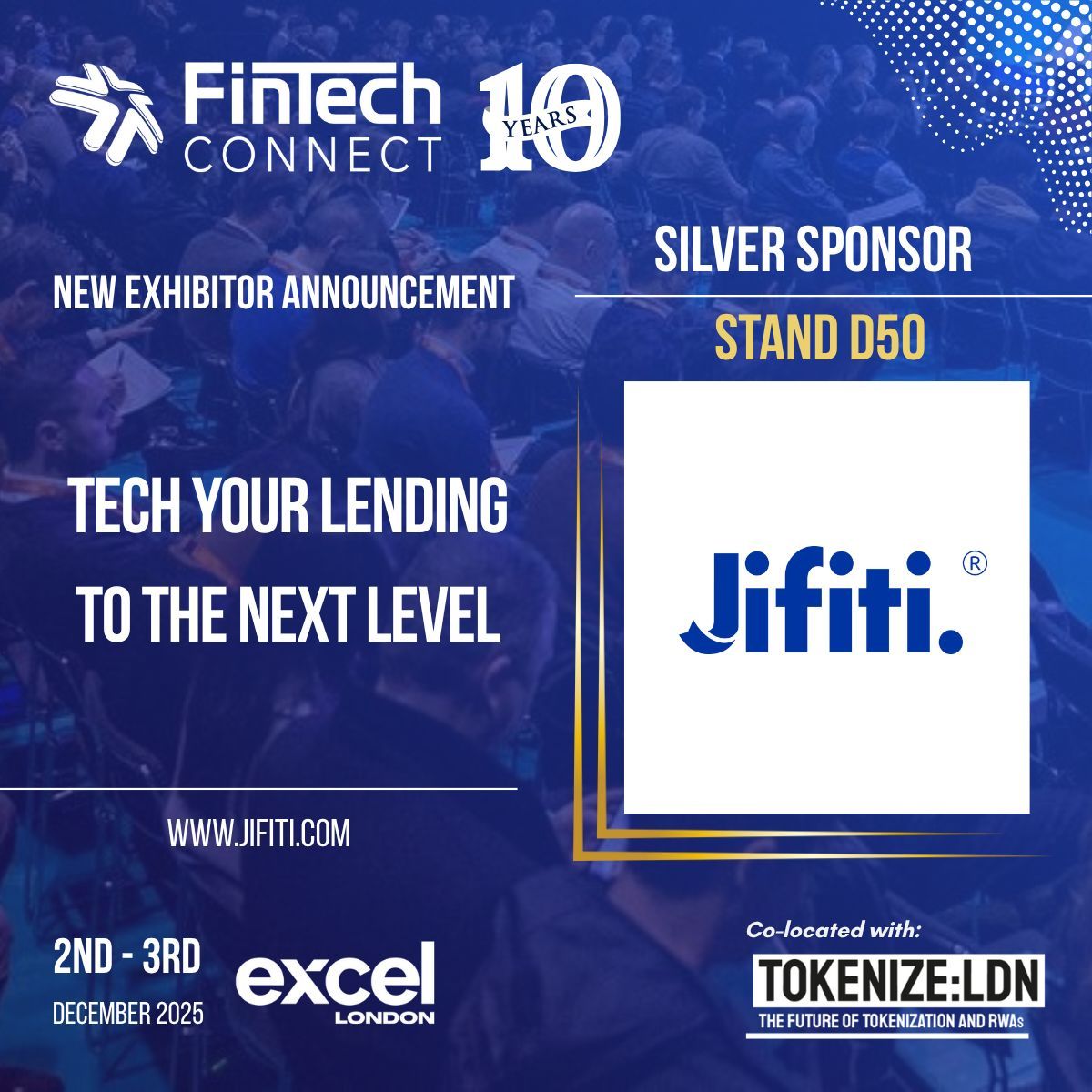 fintech_connect's tweet image. 💡 Welcome #Jifiti to #FinTechConnect 2025! 💡

Global white-label lending platform trusted by top banks &amp;amp; brands - powering BNPL, consumer &amp;amp; business finance through seamless digital lending.

📍 Stand D50 | 2–3 Dec | Excel London
🎟 fintechconnect.com

#DigitalLending