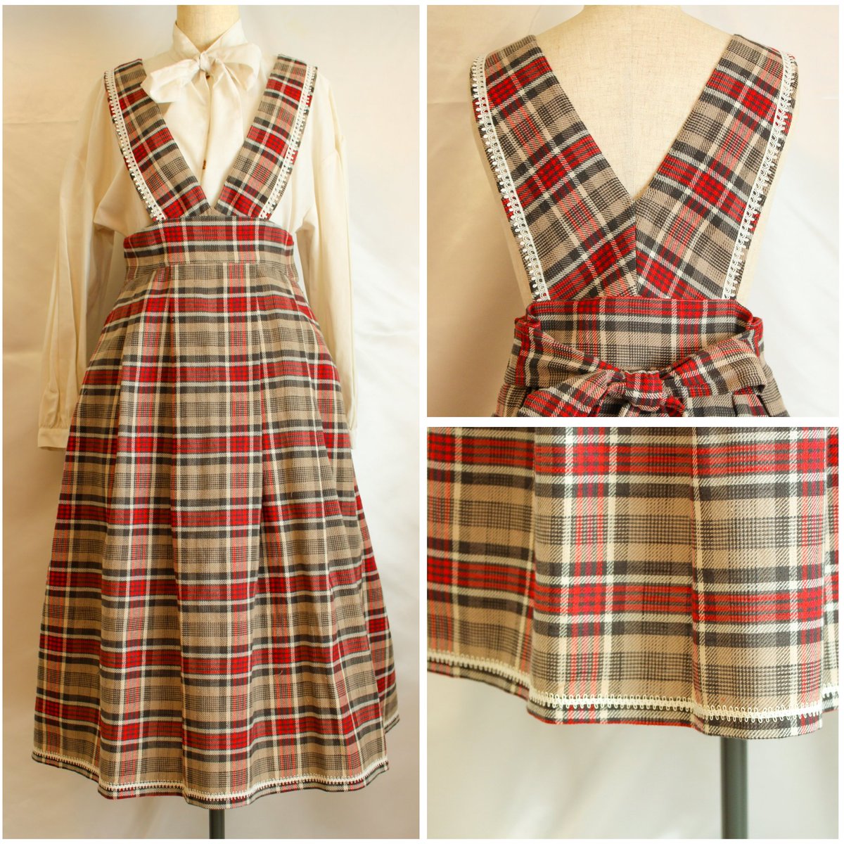 LadyE_Whiterry's tweet photo. ＊11/8 GLMclassical展示品＊

"Raspberry Cordial" 
温かみのあるチェック柄のカントリー風なワンピース、ジャンパースカート。

"Sunroom”
マスタードイエローに花鳥柄。
コーデのアレンジがしやすい開放的なデザインのワンピースとジャンパースカート。

#GLMclassical https://t.co/X9iuYazchk
