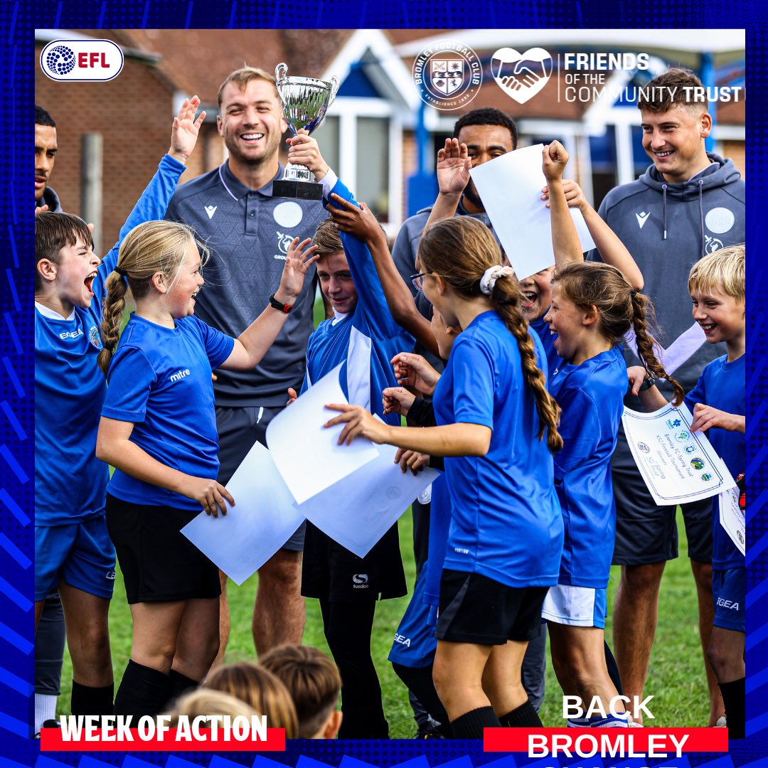 BromleyFCTrust's tweet image. Week of Action | Day 3 ✨
Today we’re celebrating our player appearances — the moments our first-team players step beyond the pitch to inspire the next generation ⚽️

#WeekOfAction | #PlayingOurPart | #WeAreBromley