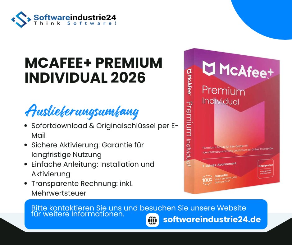 Softwareindust's tweet image. Cyberangriffe steigen täglich. 🛡️
Mit McAfee Premium Individual bist du online geschützt – überall. 
softwareindustrie24.de/mcafee-premium…
✅ Antivirus
✅ VPN
✅ Identitätsschutz
👉 Sicherheit startet hier.
#CyberSecurity #McAfee #OnlineSafety #DataProtection #Antivirus