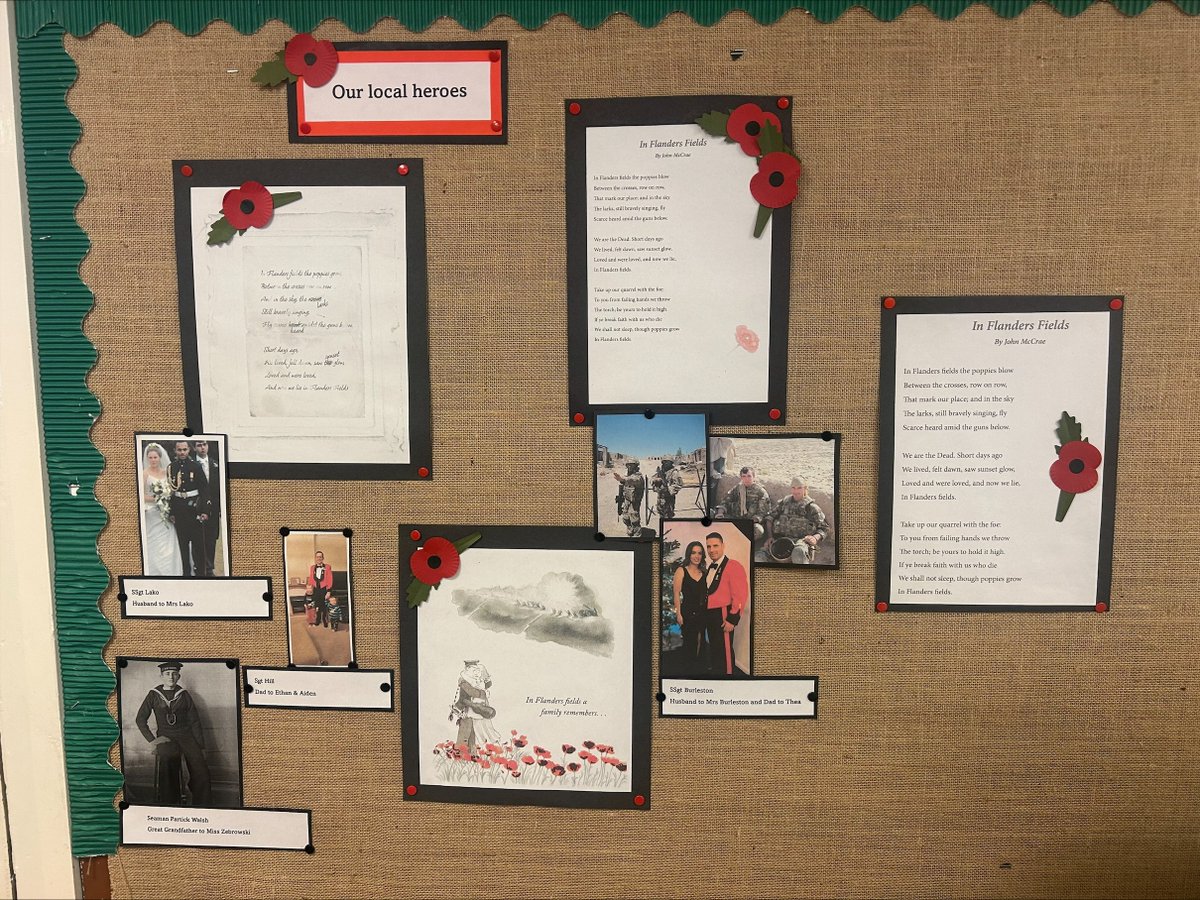 ManorDidcot's tweet image. This week we&apos;ve been exploring #RemembranceDay  at Manor and @GLFSchools
A dedicated group of staff have themed our Junior Library  &amp;amp; we&apos;re proud to share photos of family &amp;amp; community members who serve or have served in the armed forces 🇬🇧❤️ Please share any more with the office