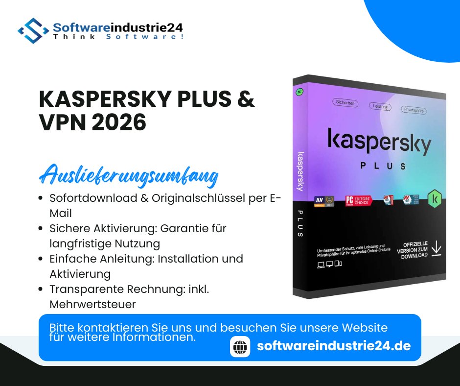 Softwareindust's tweet image. tarker Schutz für starke Projekte.
✅ Malware- &amp;amp; Ransomware-Schutz
✅ Schnelles VPN
✅ Datenschutz auf Enterprise-Niveau
👉 Kaspersky Plus + VPN jetzt sichern
softwareindustrie24.de/kaspersky-plus…
#CyberSecurity #Kaspersky #VPN #MalwareProtection #OnlineSafety #ITSecurity