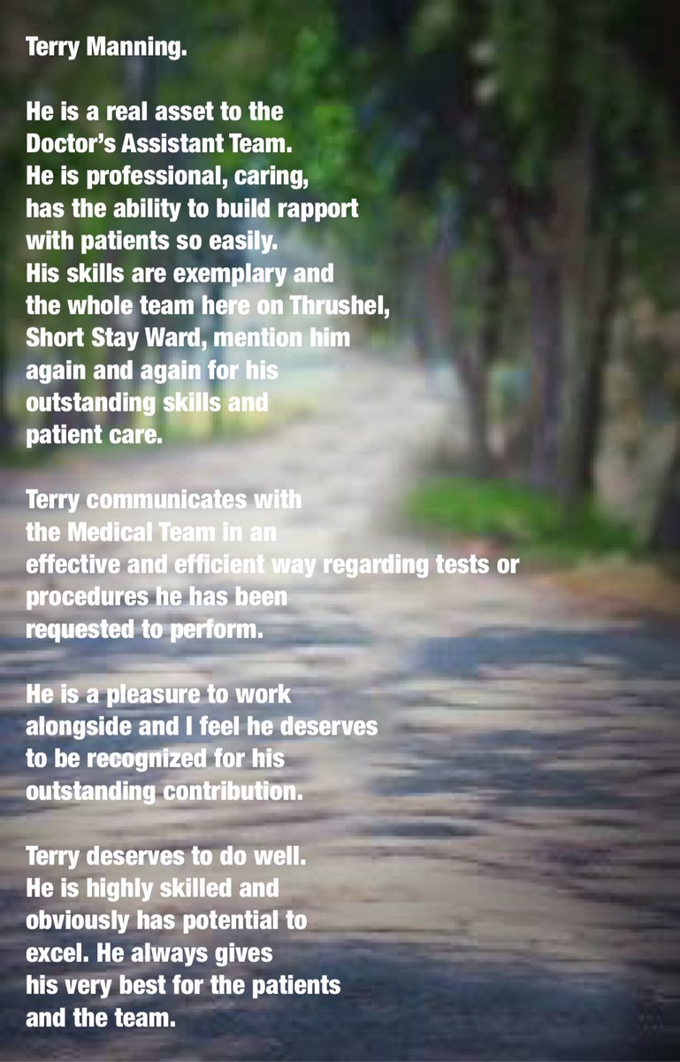 Great feedback coming in for Terry. A true example of dedication and excellence in action. We’re lucky to have such talent on our team! 👏 #Teamwork #Appreciation #ProudTeam #Excellence #DoctorsAssistant #nhs