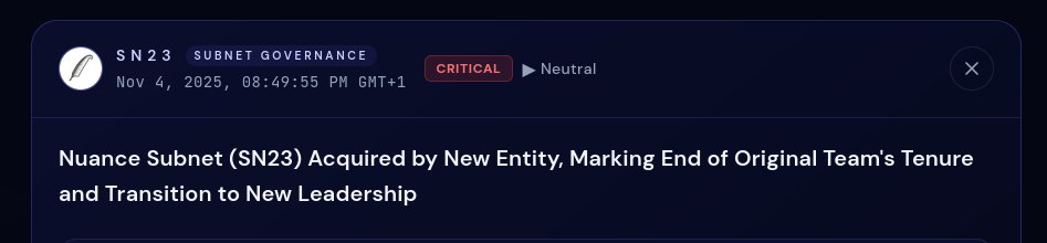 Farewell old friend 🕊️ <a href="/NuanceSubnet/">Nuance</a>