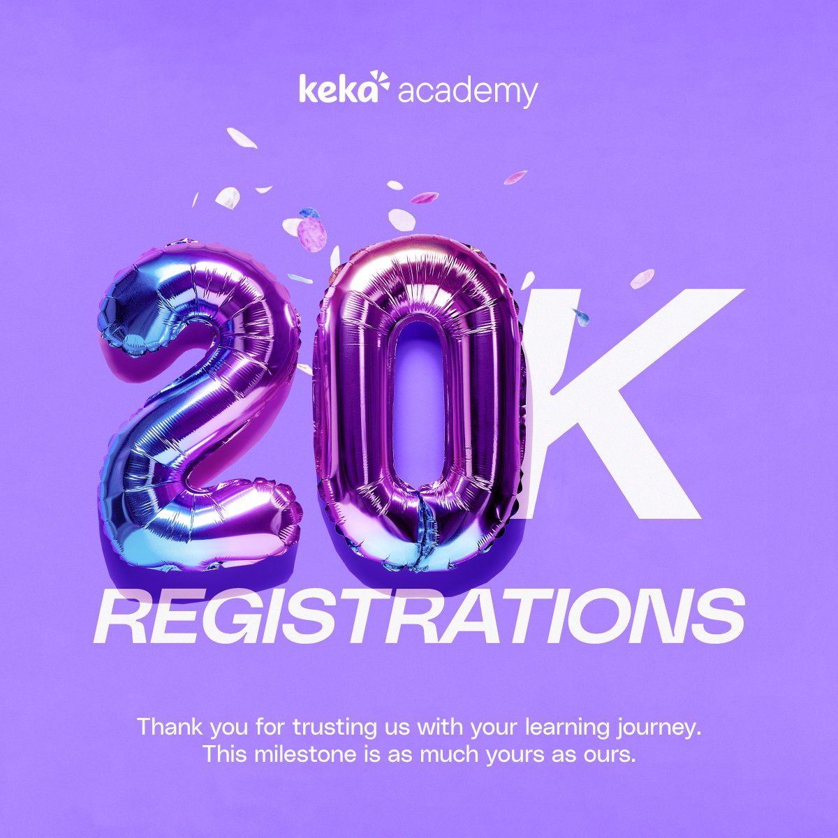 We did it, 20,000 learners strong!🥳
20,000 HR pros learning, sharing, and shaping the future of work together.
Milestones like this? Only possible because of YOU. 

Hop in👉 academy.keka.com

#20KStrong #HRLearning #KekaAcademy