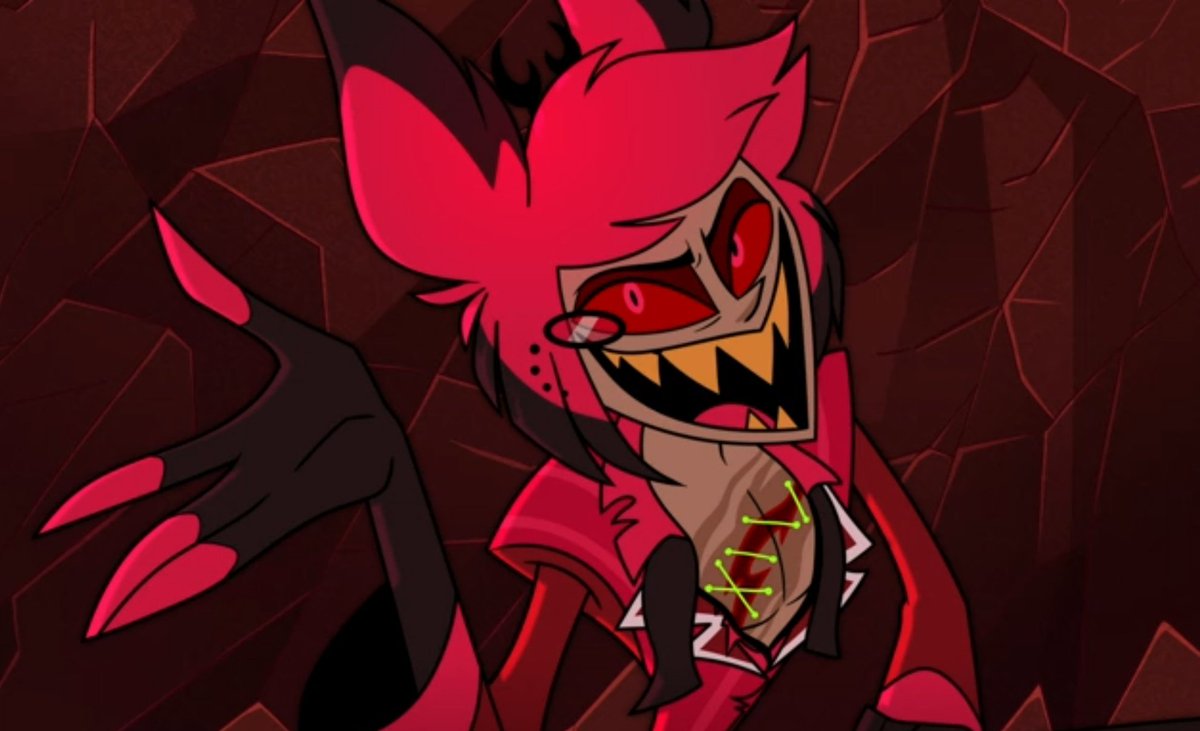 First: he's doing his plan to help himself.
Second: you can't convince me otherwise: he's also protecting Niffty and Husk here! #HazbinHotel #hazbinhotelseason2 #Alastor #HazbinHotelAlastor