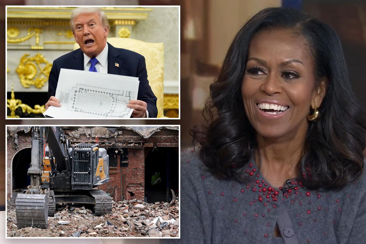 nypost's tweet image. Michelle Obama takes swipe at Trump’s demolition of White House East Wing trib.al/02AXemQ