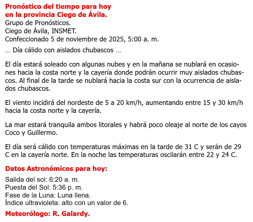 #CiegodeAvila #Cuba #ElTiempoenCuba
