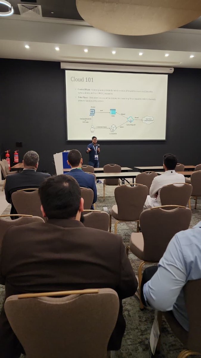 ⚡ Ongoing Now at <a href="/cloudvillage_dc/">Cloud Village</a>  x <a href="/defcon/">DEF CON</a>  Bahrain 🇧🇭! <a href="/AicsExpo/">Arab International Cybersecurity Conference & Expo</a> 

Syed Modassir Ali is live with his session:
💥 “Breaking Boundaries: Multi-Cloud Red Teaming through Misconfigurations”

📍 Room C16, Exhibition World Bahrain

Dive in to see the red teamer’s mindset in action