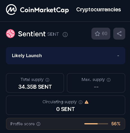 Vaz_Bav's tweet image. Sentient coming this Q4?👀

- Token just spotted on CoinMarketCap.
- With 34.35B SENT as total supply.
- And Threshold for creators LB has been lowered.

What do u think? and nothing&apos;s official yet btw.