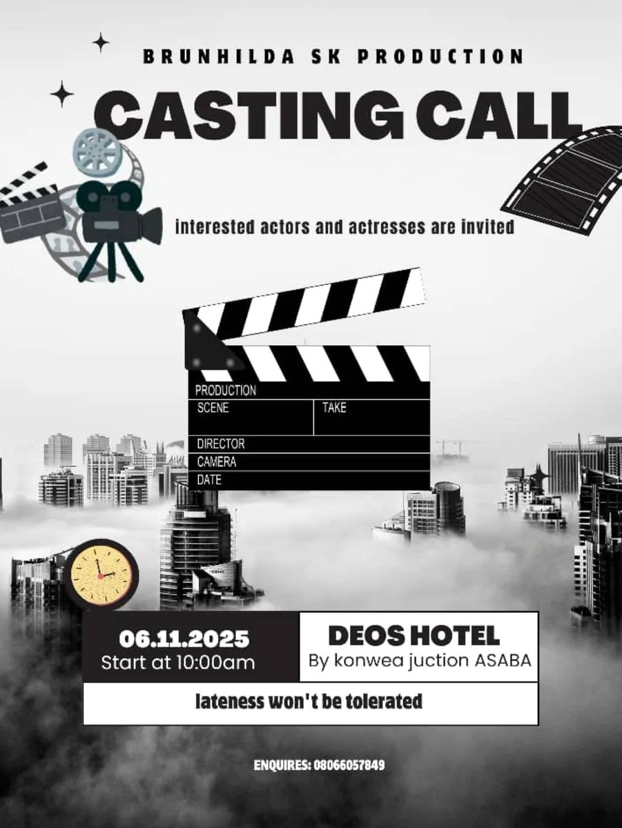 shellosmedia's tweet image. Casting Call for actors in Asaba

Tag an actor 

Share 

#shellos
#shellosmedia